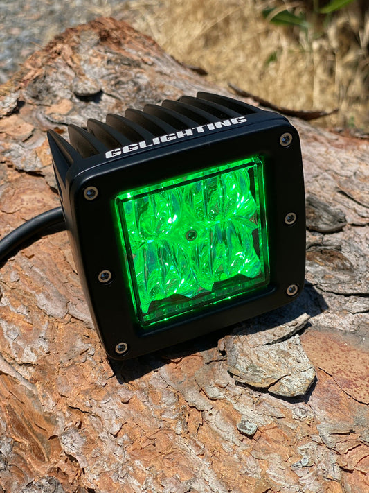 Blue / Green Dual Color Off Road LED Pod - Item #621- DRIVEN - 2