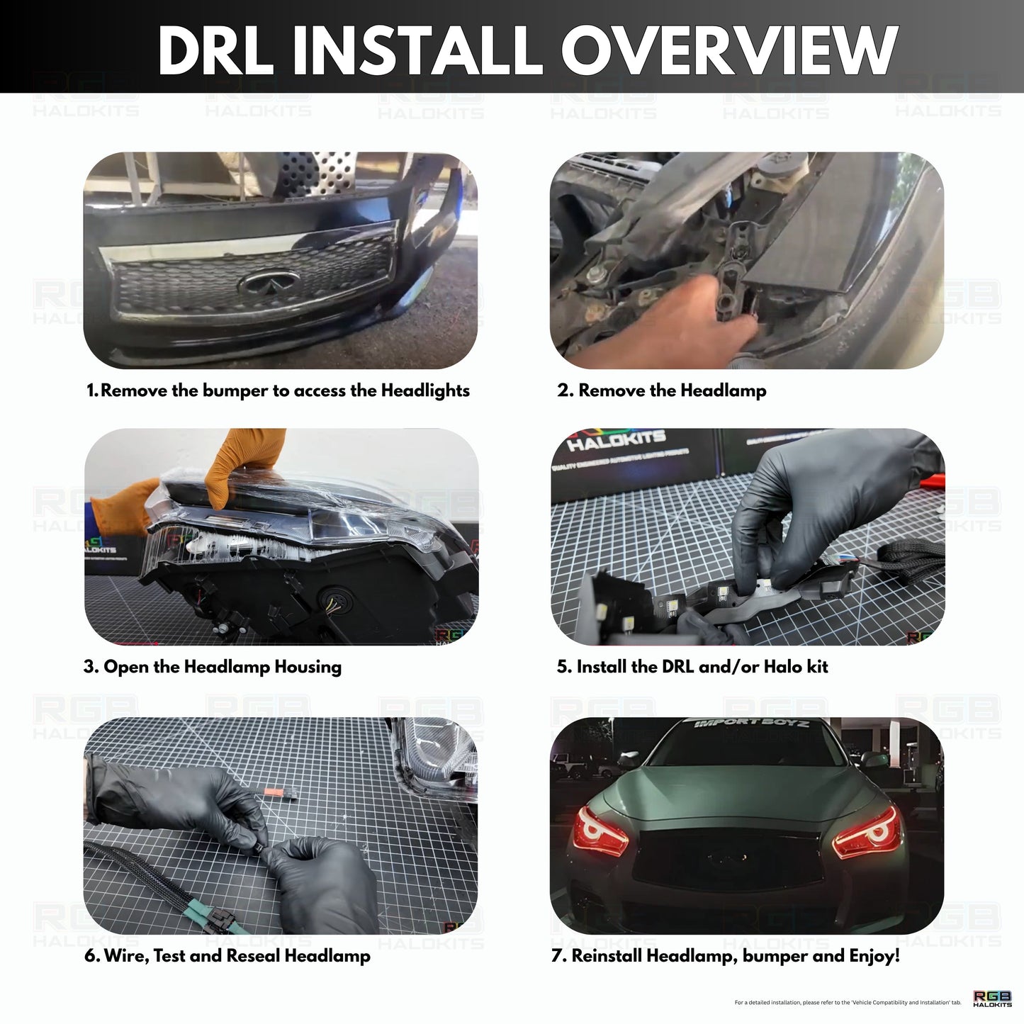 Infiniti Q50 Multicolor Flow DRL Boards (2014-2024) - F5 | A20 | P2 - BX1-F5 | B14 | A20 | P2 - BX1- DRIVEN - 22