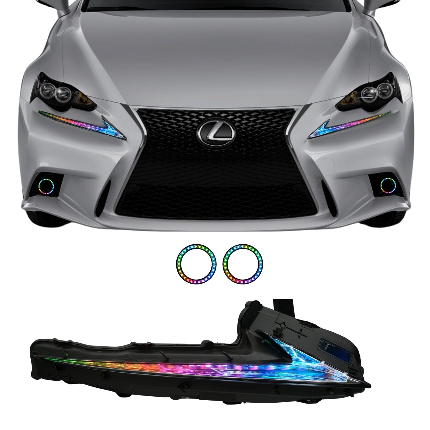 Lexus IS Multicolor Flow Series DRL Boards (2014-2020) - S4 | A20 | P2 - BX12-S4 | B10 | A20 | P2 - BX12-S4 | B12x2 | A20 | P2 - BX12-S4 | B10 | B12x2| A20 | P2 - BX12- DRIVEN - 13