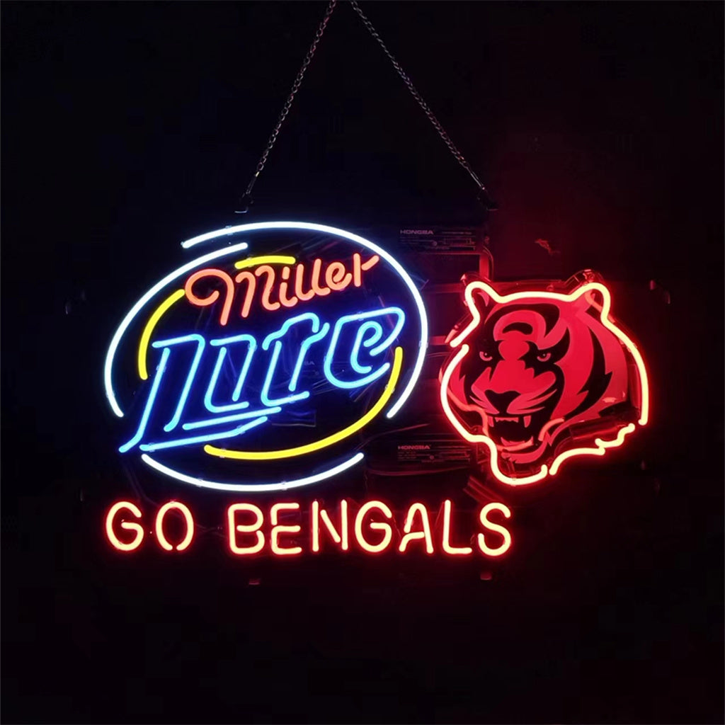 Miller Lite Cincinnati Go Bengals Neon Light Sign - MEX378- DRIVEN - 2