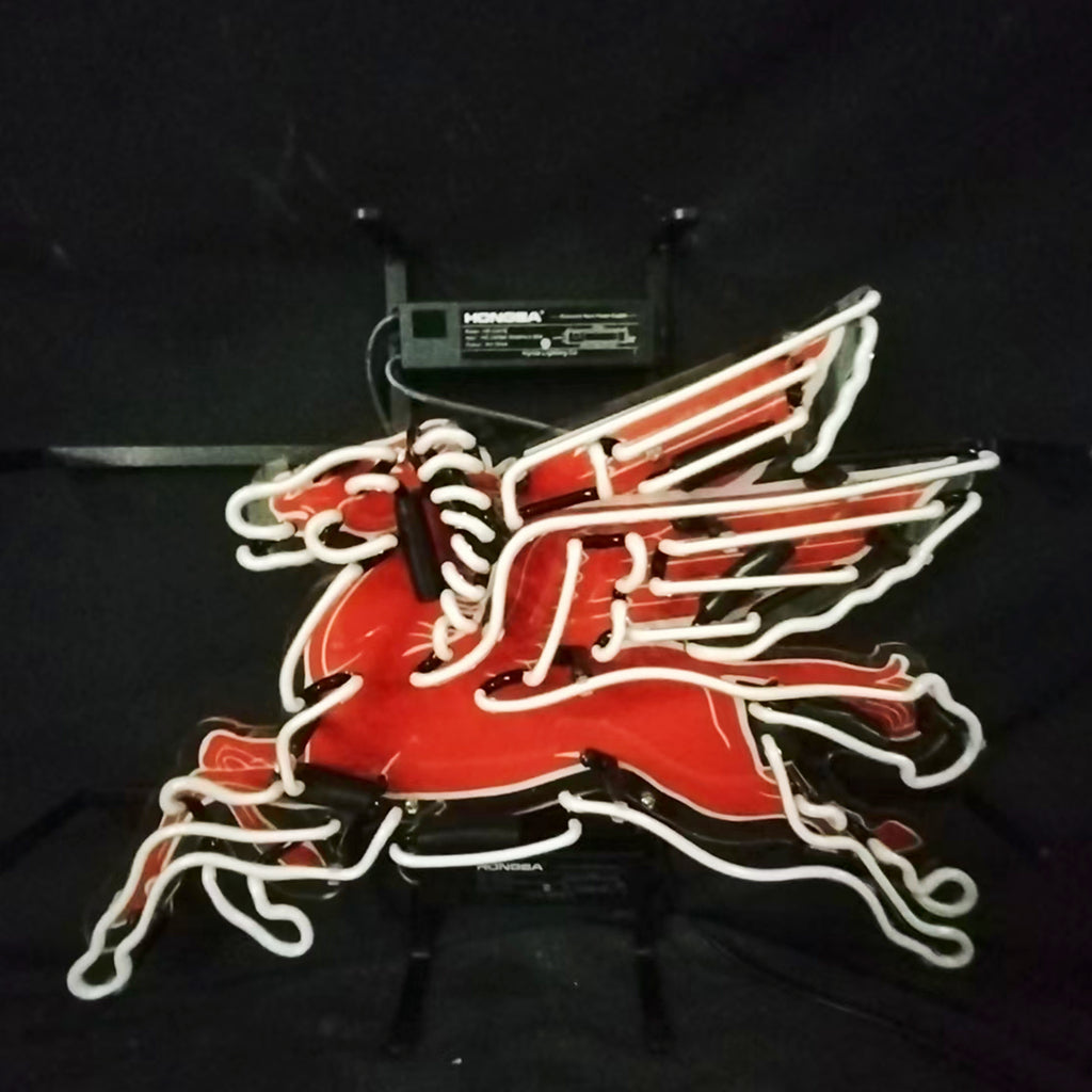 Mobilgas Gas Oil Flyin Horse White Neon Signs Light - MA058- DRIVEN - 3