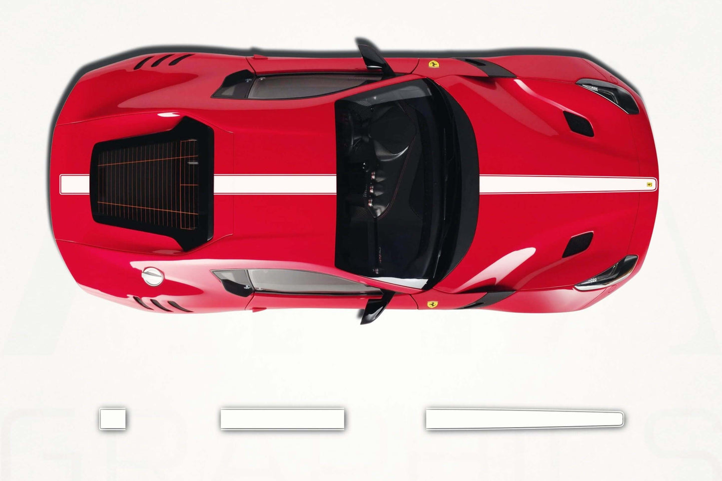 Ferrari F12 Berlinetta Center Stripes Decals - sku-51060837974148-sku-51060838006916-sku-51060838039684-sku-51060838072452-sku-51060838105220- DRIVEN - 1