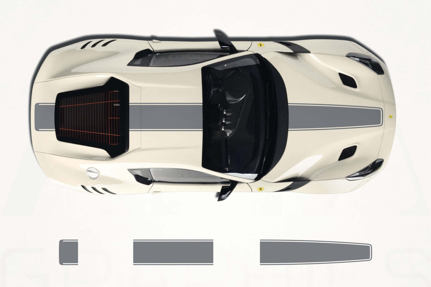 Ferrari F12 Berlinetta Center Stripes Decals - sku-51060835451012-sku-51060835483780-sku-51060835516548-sku-51060835549316-sku-51060835582084- DRIVEN - 1