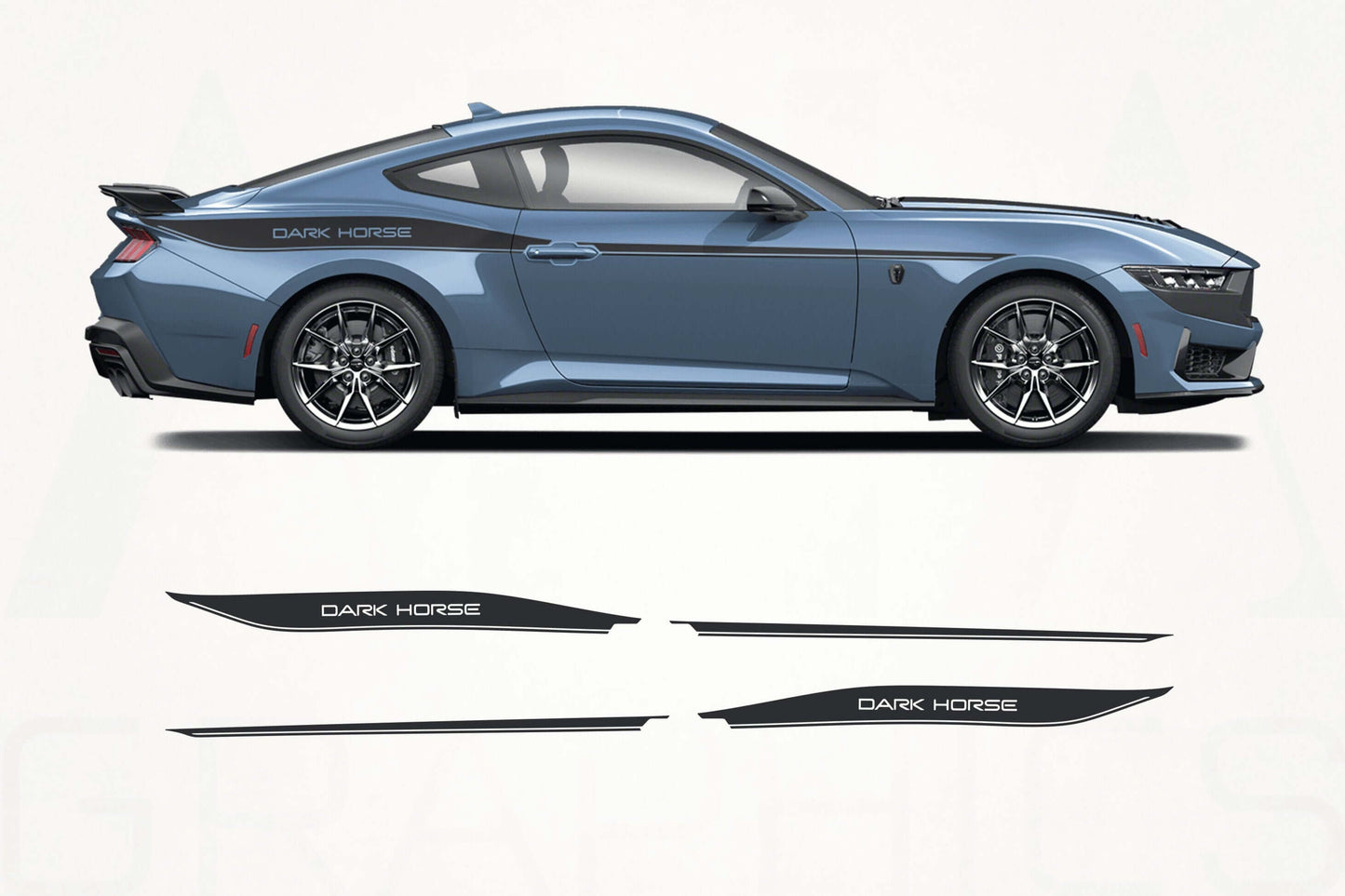 Ford Mustang Dark Horse Side Stripes Decals - sku-51060851343492-sku-51060851376260-sku-51060851409028-sku-51060851441796-sku-51060851474564- DRIVEN - 1
