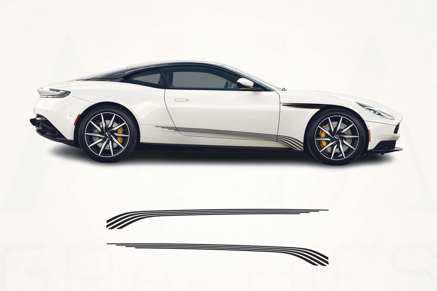 Aston Martin DB11 Side Stripe Decals – Premium Vinyl Graphics Kit - sku-51060825424004-sku-51060825456772-sku-51060825489540-sku-51060825522308-sku-51060825555076- DRIVEN - 1