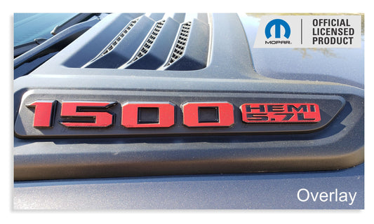 1500 HEMI 5.7L Sport Performance Hood Emblem Overlay Decals - Ram19:HEMI57-B-SportHood-01- DRIVEN - 2