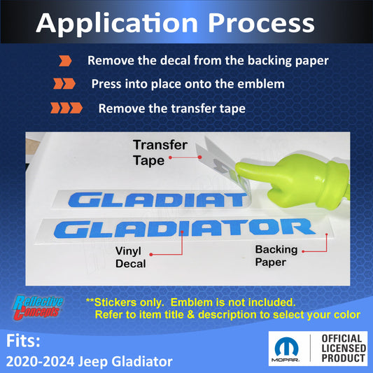 GLADIATOR Fender Overlay Decal Stickers - 2020-2024 Gladiator - Gladiator:Gladiator-B-01-Gladiator:Gladiator-B-02-Gladiator:Gladiator-B-03-Gladiator:Gladiator-B-04-Gladiator:Gladiator-B-05- DRIVEN - 2