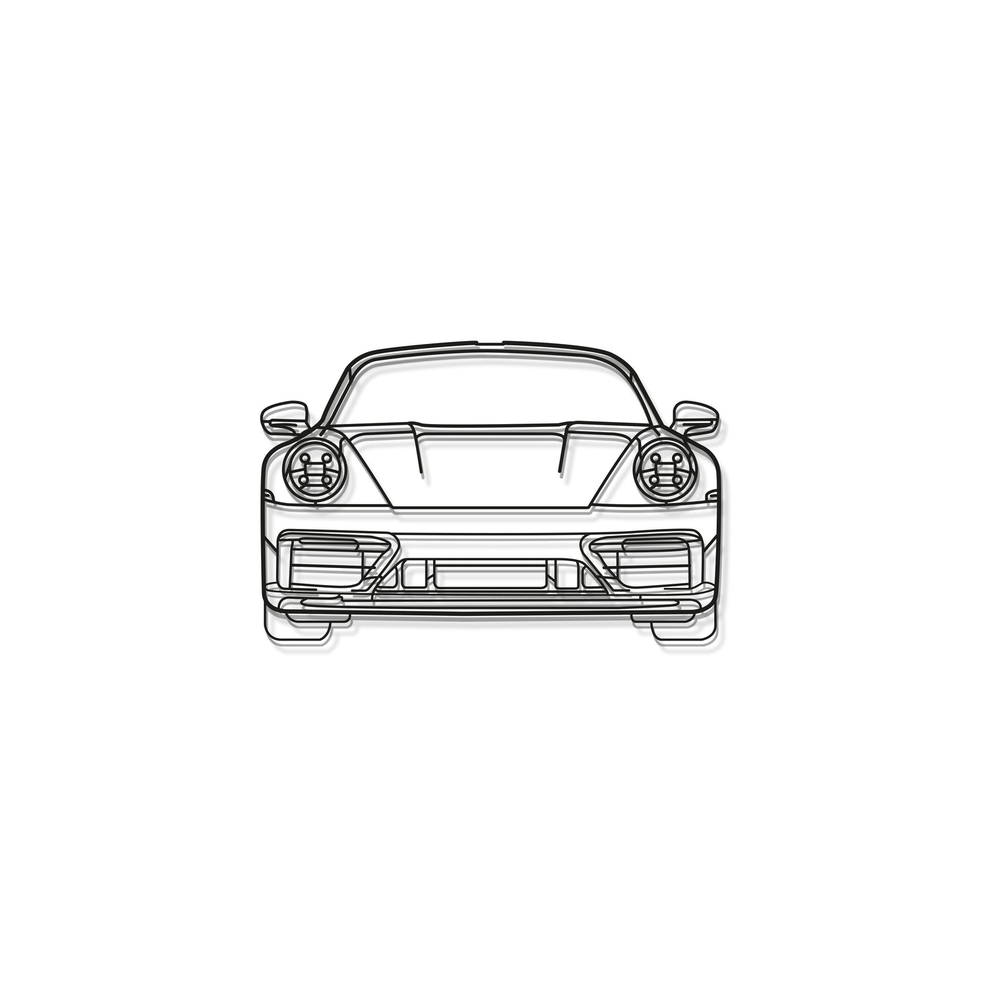 911 Model 992 Front View Metal Car Wall Art - MT0865 - MT0865B69L-MT0865B80L-MT0865B99L-MT0865B115L-MT0865B140L- DRIVEN - 8