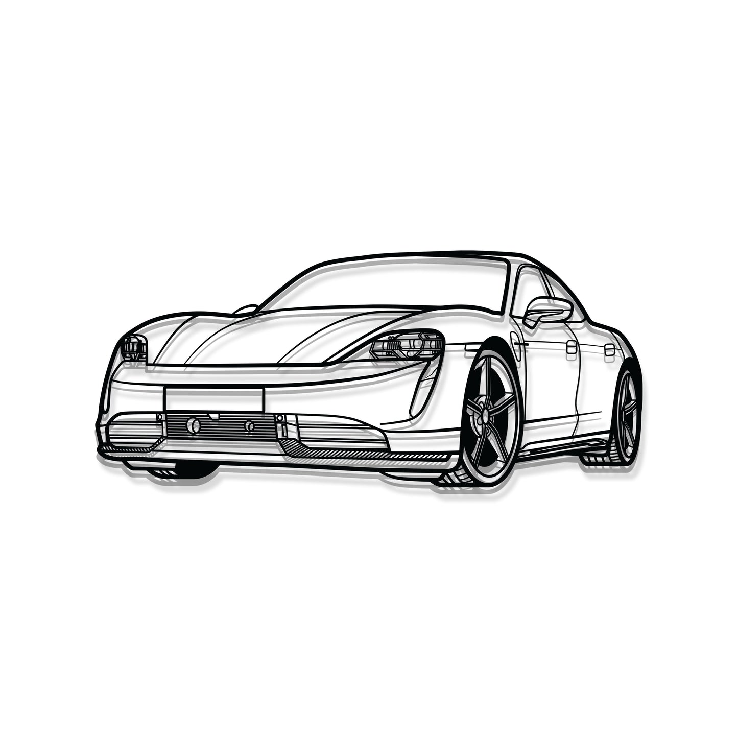 Taycan Perspective Metal Car Wall Art - MT1133 - MT1133B69L-MT1133B80L-MT1133B99L-MT1133B115L-MT1133B140L- DRIVEN - 8