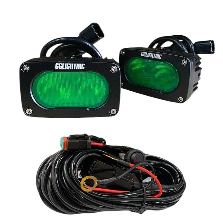 GP10 Offroad LED Pod Bundle Green With Free Wiring Harness - Item #8629- DRIVEN - 1
