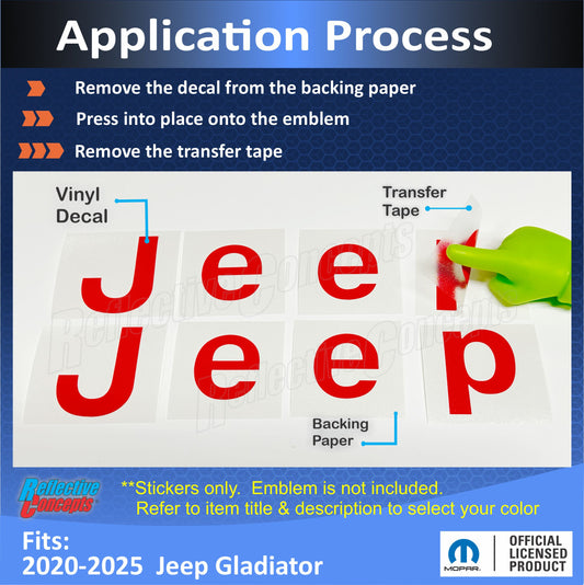 Jeep Fender Emblem Overlay Decals - 2020-2025 Gladiator - Gladiator:Jeep-B-01-Gladiator:Jeep-B-02-Gladiator:Jeep-B-03-Gladiator:Jeep-B-04-Gladiator:Jeep-B-05- DRIVEN - 2