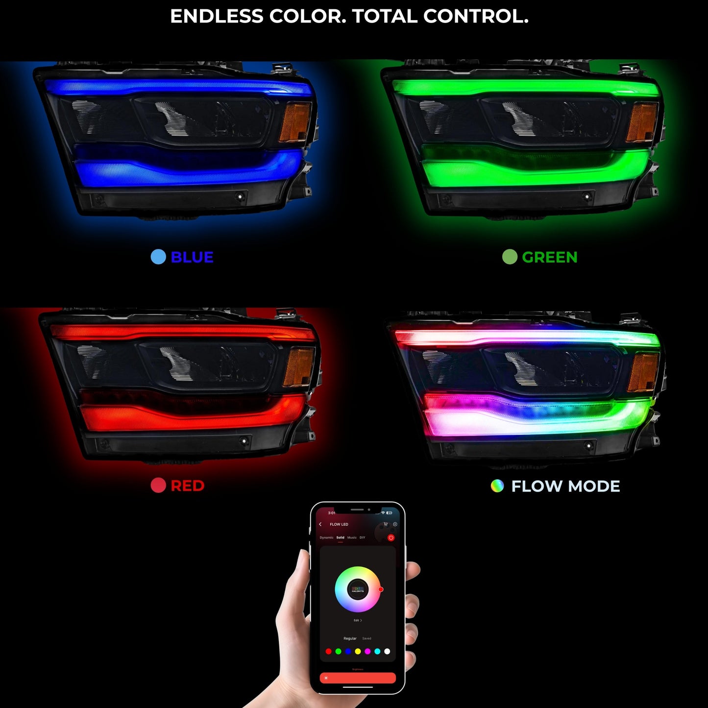 Ram 1500 (Mid-Level Trim) Multicolor DRL Boards (2019-2024) - G5x3 | A20 | P2 - BX1-Q6 | A11 | P2 - BX3- DRIVEN - 9