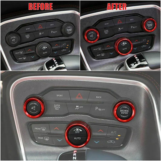 A/C Control Knob Volume Radio Switch Decoration Cover for Dodge Challenger / Charger | 3-Piece - 200000182:173- DRIVEN - 2