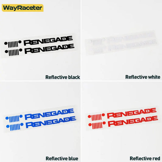 Jeep Renegade Hood & Fender Reflective Decal Kit – Grill Graphic Vinyl | Trailhawk, Sport (2 Pcs) - 200000182:366#Reflective yellow- DRIVEN - 2