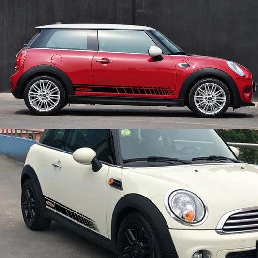 JCW Door Side Skirt Stripe Decal for Mini Cooper | 2-Piece Vinyl Decoration Kit - 200000182:193#Glossy Black- DRIVEN - 2