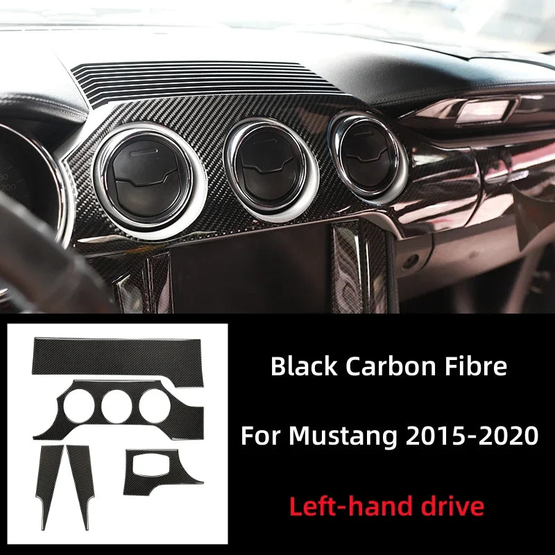 Carbon Fiber Dashboard Panel Trim for Ford Mustang GT (2015-2021) | Interior Decal Kit - 200000182:10;5:100014064#Left-hand drive-200000182:193;5:100014064#Left-hand drive- DRIVEN - 8