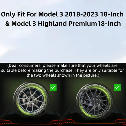 18" Performance Replacement Hub Cap Wheel Covers for Tesla Model 3 (2018–2023) | 4-Piece Full Rim Set