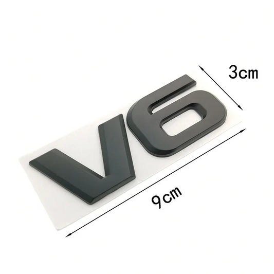 3D V6 Logo Badge Emblem | Universal Auto Decal for Mercedes, BMW, Audi, Ford & More - 200000182:29#silver- DRIVEN - 2