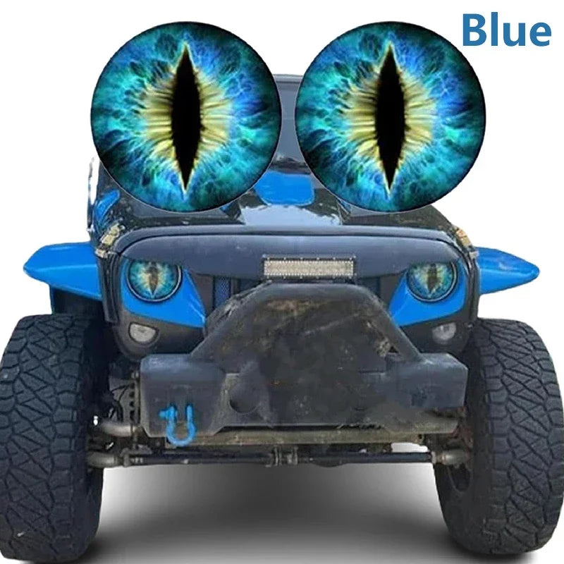 Beast Eyes Headlight Decals – Car & Jeep Headlight Sticker | 6 Colors | Universal Fit - 200000182:10#Yellow-200000182:691#Red-200000182:366#Blue-200000182:350852#Green-200000182:29#Purple- DRIVEN - 12