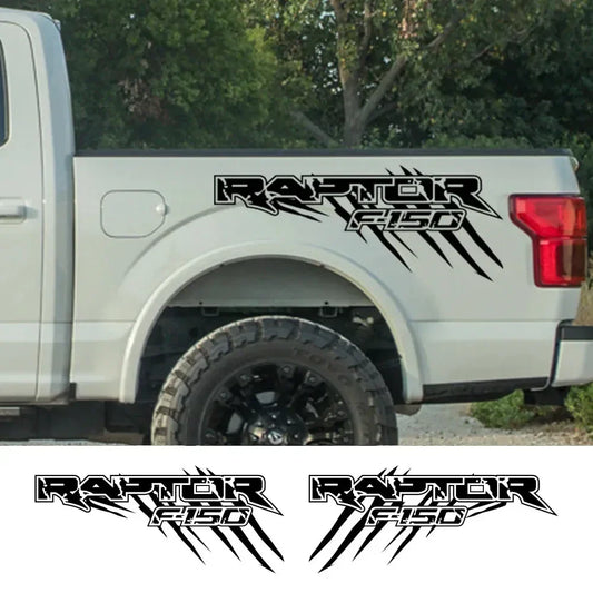 SVT Truck Bed Side Decal for Ford F-150 Raptor SVT | 2-Piece Pickup Vinyl Graphic - 200000182:350850#Glossy Black- DRIVEN - 2
