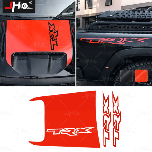 Dodge Ram 1500 TRX Hood Decal Kit – Full Body TRX Graphic Vinyl Wrap (2021–2023) - 200000182:10#Red- DRIVEN - 2