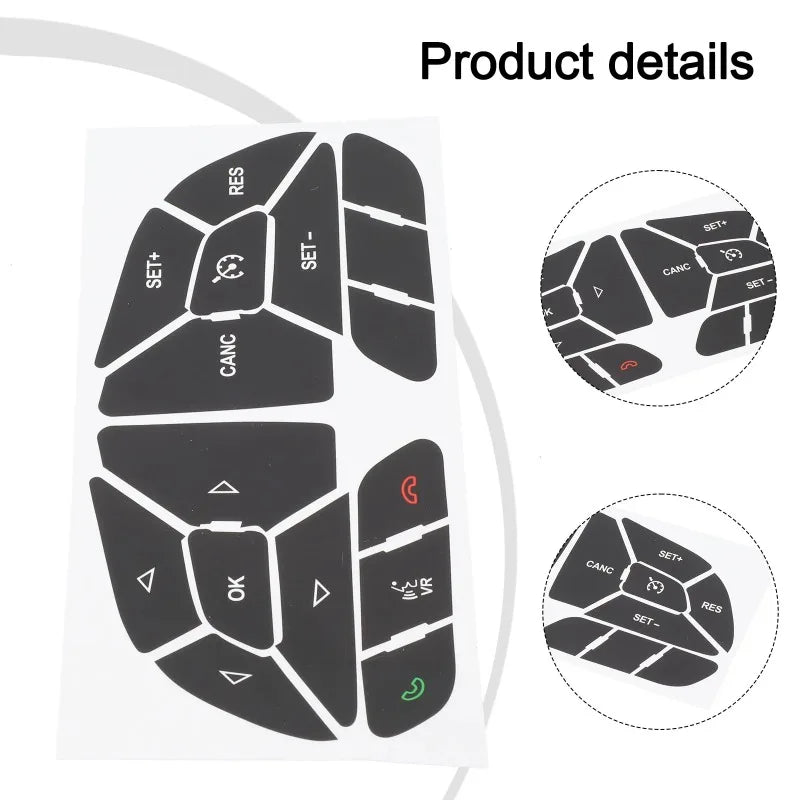 Steering Wheel Button Repair Decal Sticker for Dodge Charger (2016–2023) | 1 Set Restoration Kit