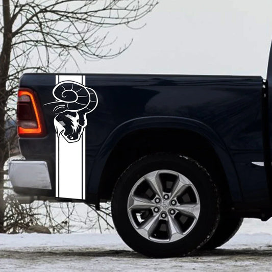 Dodge RAM Bed Side Graphic Kit – Pickup Truck Vinyl Decal Set (2 Pcs) | 1500, 2500, 3500, Rebel, TRX | 12 Finishes - 200000182:350853#Carbon Fiber- DRIVEN - 2
