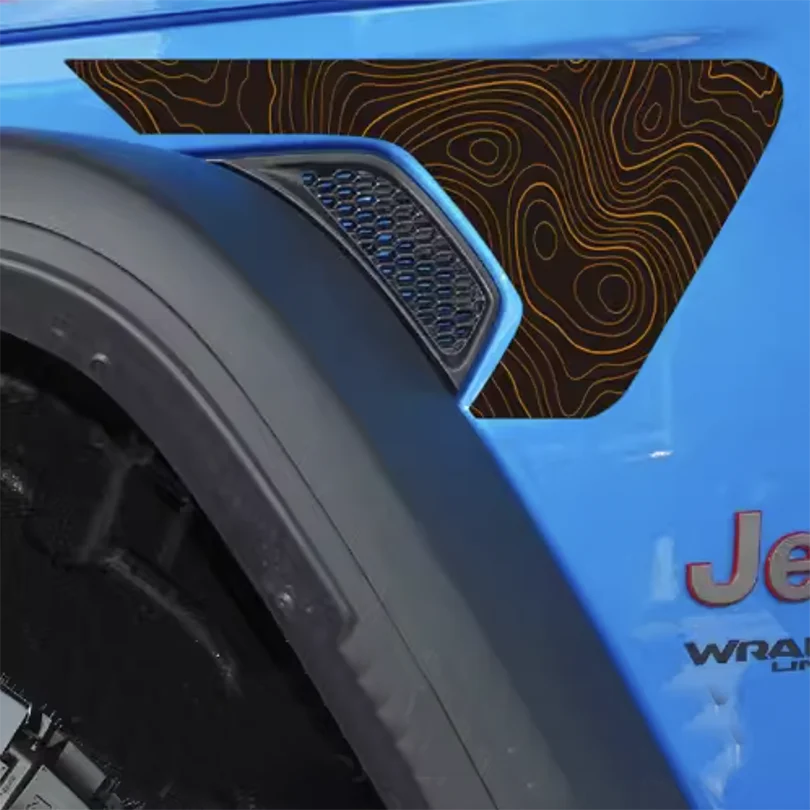 Eagle, Mountain Topo & Honeycomb Fender Vent Decal for Jeep Wrangler JL / Gladiator JT (2018–2023) | Vinyl Graphics - 200000182:173#C-200000182:496#B-200000182:10#A-200000182:200006152#K-200000182:1052#G- DRIVEN - 10