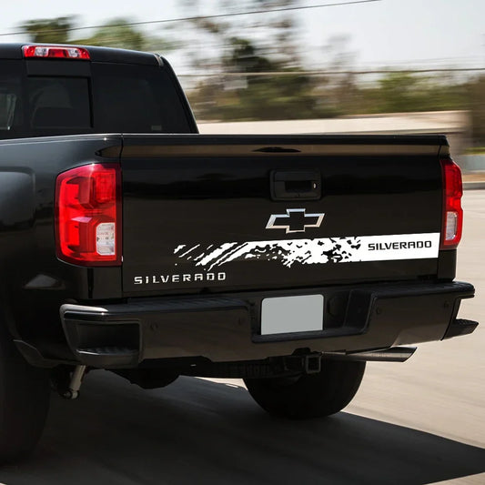 Back Door & Tailgate Vinyl Decal for Chevrolet Silverado 1500 / 2500HD / Z71 | Splash Style Truck Sticker - 200000182:350853#Carbon Fiber- DRIVEN - 2