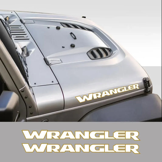 Jeep Wrangler Hood & Door Vinyl Decal – Engine Cover Bonnet Sticker | JK, JL, TJ, YJ, Unlimited, Sahara | 13 Colors - 200000182:350853#Gold Silver- DRIVEN - 2