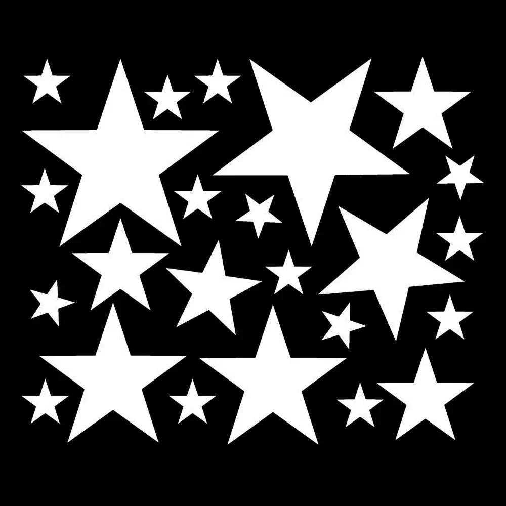Star Pattern Car Decals | 24-Piece Waterproof Auto Tuning Vinyl Sticker Set for Bumper & Window - 200000182:175#Reflecti-200000182:29-200000182:10-200000182:193- DRIVEN - 8