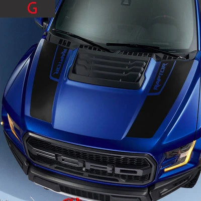 Hood Stripe Decal Kit for Ford F-150 Raptor (2015–2019) | Premium Vinyl Graphics - 200000182:10#D;355:203282812#matte black-200000182:193#A;355:203282815#red-200000182:193#A;355:203282816#dark gray-200000182:193#A;355:203282814#white-200000182:350852#E;355:203282812#matte black- DRIVEN - 13