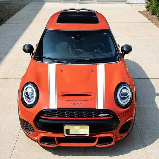 Sport Stripe Hood Bonnet Decal for Mini Cooper (R50–R61, F54–F60) | 2-Piece Engine Cover Vinyl Sticker - 200000182:350853- DRIVEN - 2