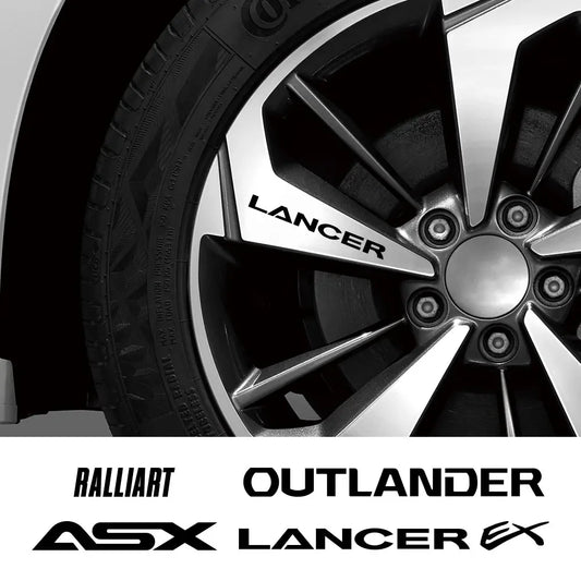 Wheel Rim Vinyl Decal for Mitsubishi Lancer / Outlander / Ralliart / ASX | DIY Rim Sticker Film - 200000182:496#For Outlander;355:203282824#White- DRIVEN - 2