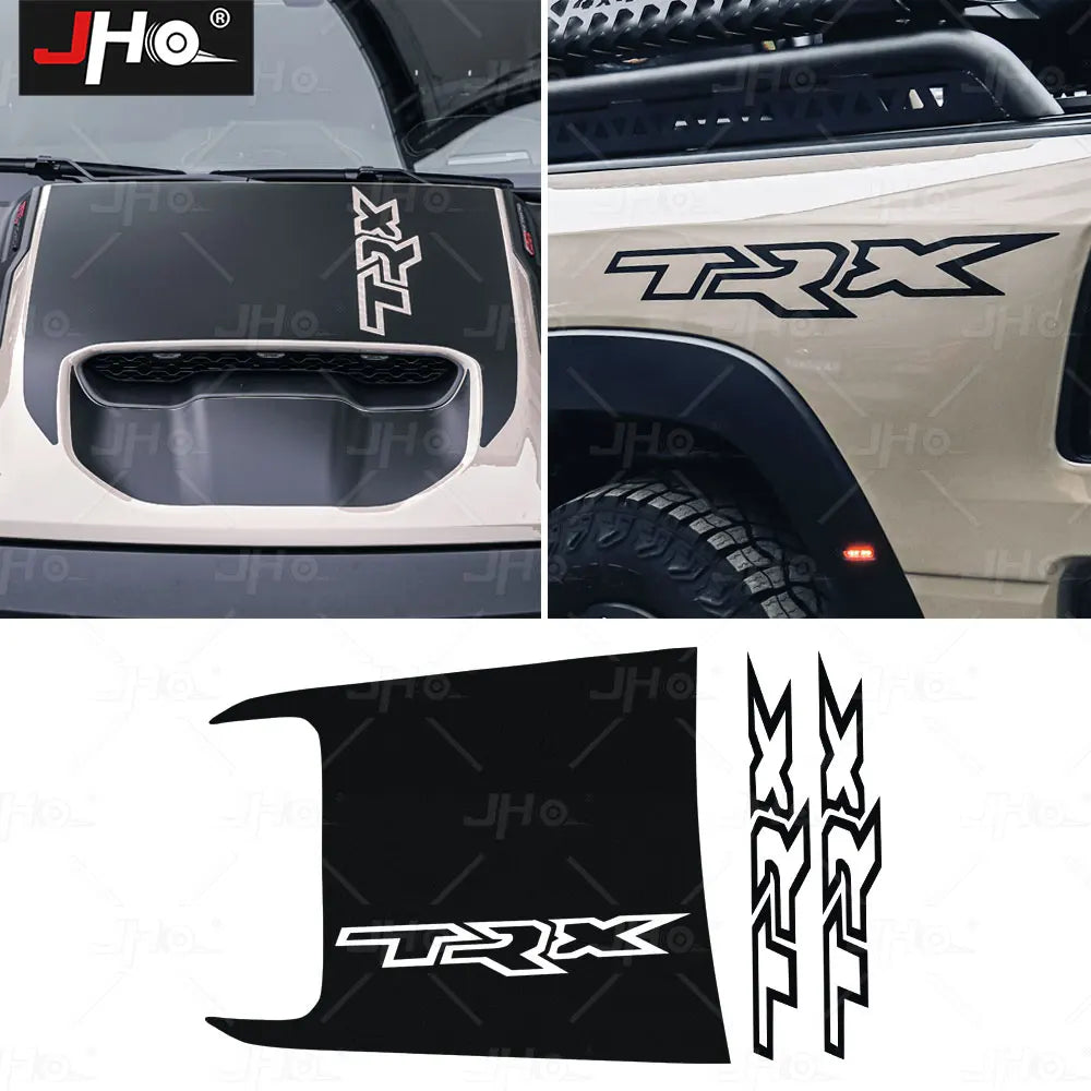 Dodge Ram 1500 TRX Hood Decal Kit – Full Body TRX Graphic Vinyl Wrap (2021–2023) - 200000182:10#Red-200000182:193#Black- DRIVEN - 8