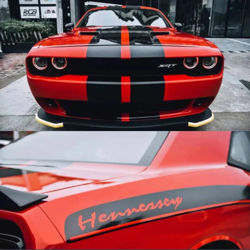 Dodge Challenger SRT Full Body Appearance Modification Vinyl Decal Kit – Premium Sport Graphic | Door & Waist Line - 200000182:193- DRIVEN - 1