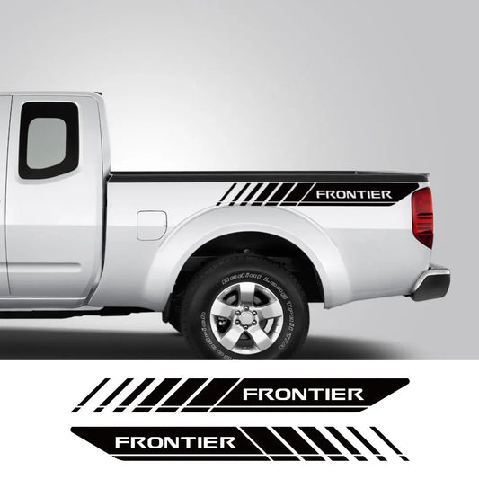 Rear Trunk Side Decal for Nissan Frontier NP300 | 2-Piece Pickup Vinyl Graphic - 200000182:193#Glossy Black- DRIVEN - 2