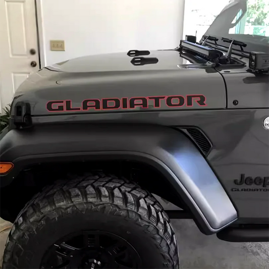 Reflective Matte Hood, Fender & Bedside Letter Decal for Jeep Gladiator JT | Outlined Vinyl Wrap Pair - 200000182:29#B- DRIVEN - 2