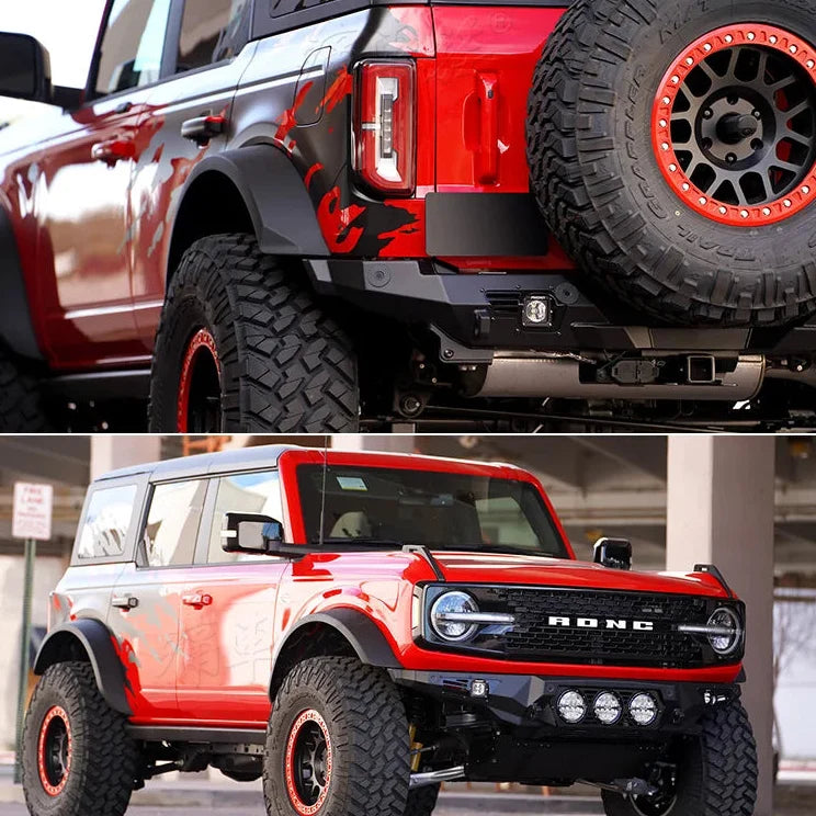 Custom Sports Decoration Vinyl Decal Kit for Ford Bronco | KK Film Body Wrap - 200000182:193#matte black- DRIVEN - 4