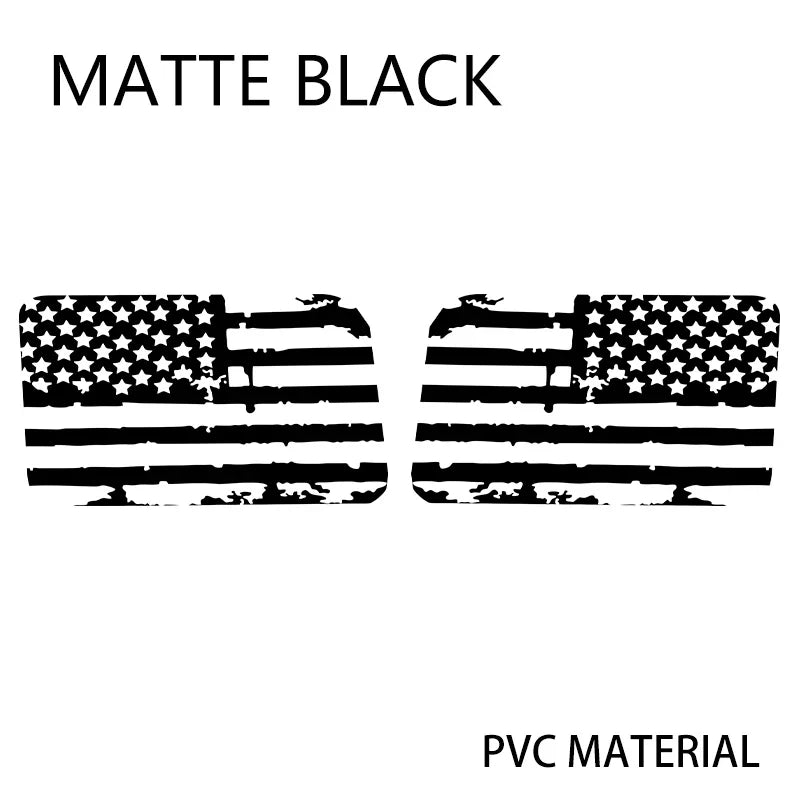 USA Flag Rear Window Decorative Decal for Jeep Wrangler (2021–2024) | Vinyl Cover Sticker - 200000182:201735810#M001A1 BLACK-200000182:771#M001A2 Matte black- DRIVEN - 10