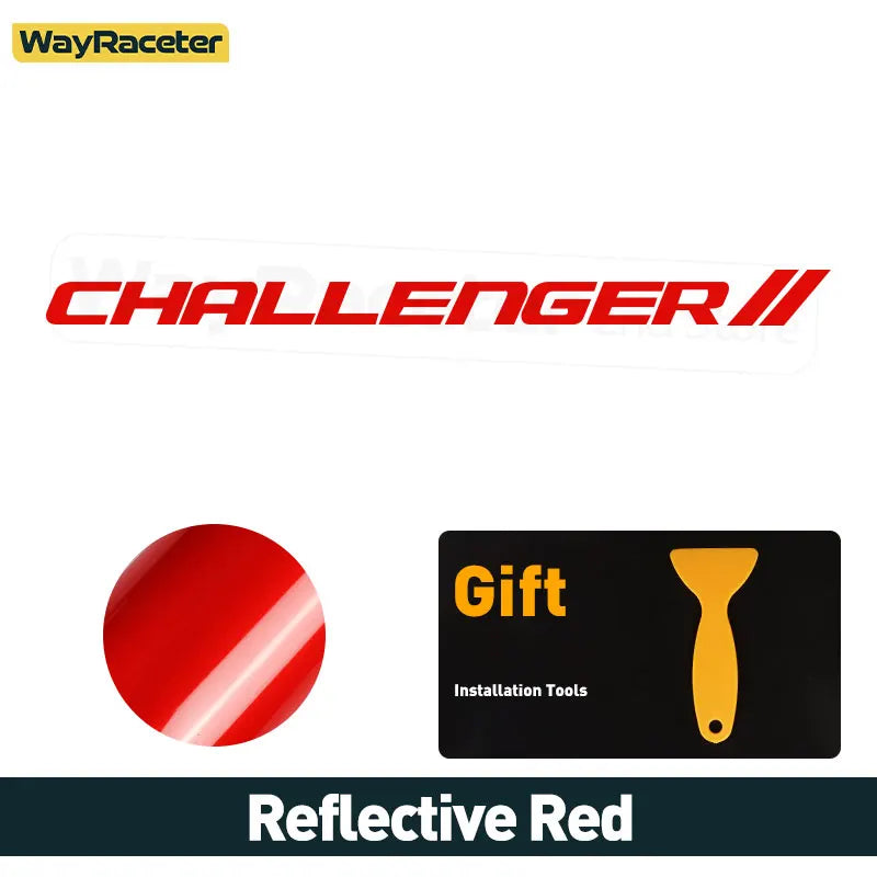 Dodge Challenger Reflective Front Windshield Vinyl Decal – Windscreen Sticker | Hellcat, SRT, Demon | 12 Colors - 200000182:496#Reflective yellow-200000182:350686#Reflective blue-200000182:1052#Reflective green-200000182:350850#Reflective orange-200000182:350852#Red and green- DRIVEN - 18