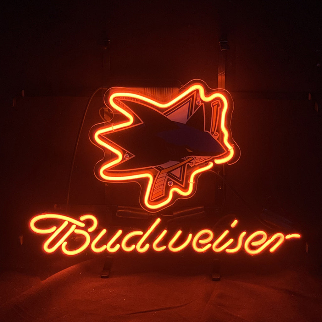San Jose Sharks Ice Hockey and Budweiser Beer Neon Sign Light - ME664- DRIVEN - 1