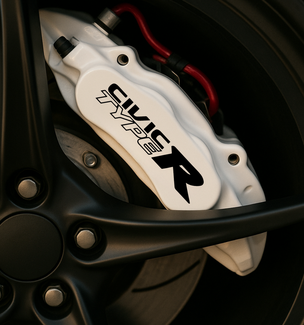 Honda Type R Brake Caliper Decals – Universal Fit | Set of 8 (3" to 6") - sku-51796607500420-sku-51796607533188-sku-51796607565956-sku-51796607598724-sku-51796607631492- DRIVEN - 1