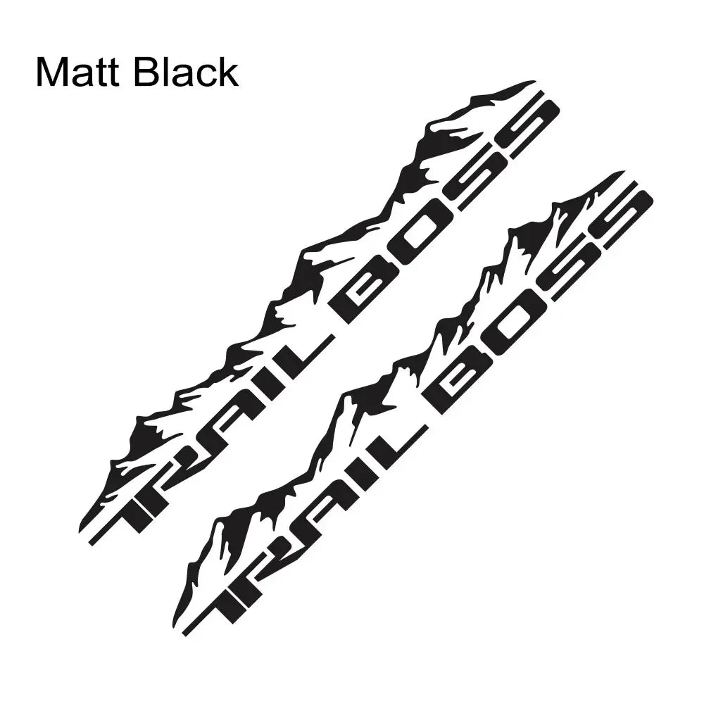 Mountain Body Side Decal for Chevrolet Silverado 1500 Trail Boss | 2-Piece Vinyl Trunk Sticker - 200000182:350853#Carbon Fiber-200000182:29#Glossy White-200000182:691#Glossy Gray-200000182:193#Glossy Black-200000182:366#Glossy Yellow- DRIVEN - 17