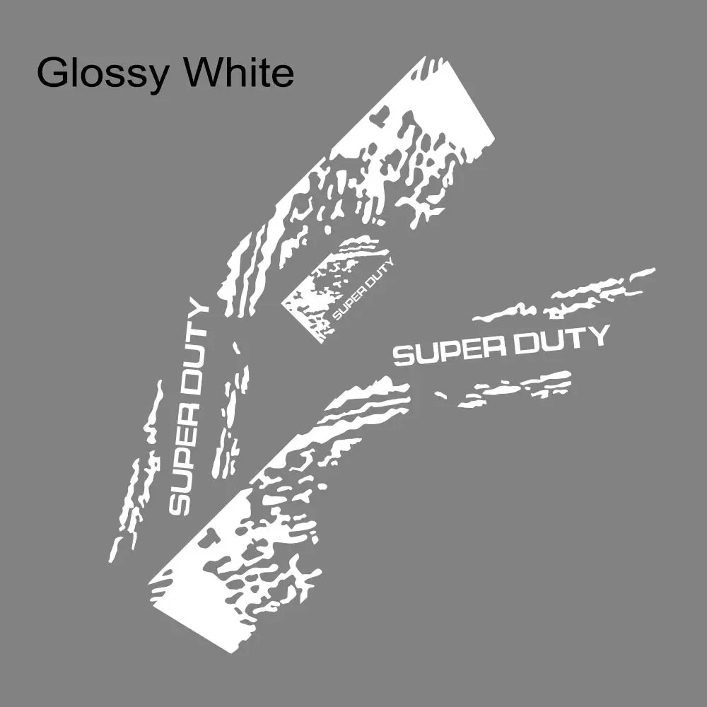 Splash Grunge Body Side Decal for Ford Super Duty F-250 / F-350 / F-450 | 3-Piece Matte Vinyl Kit - 200000182:350852#Glossy White- DRIVEN - 18