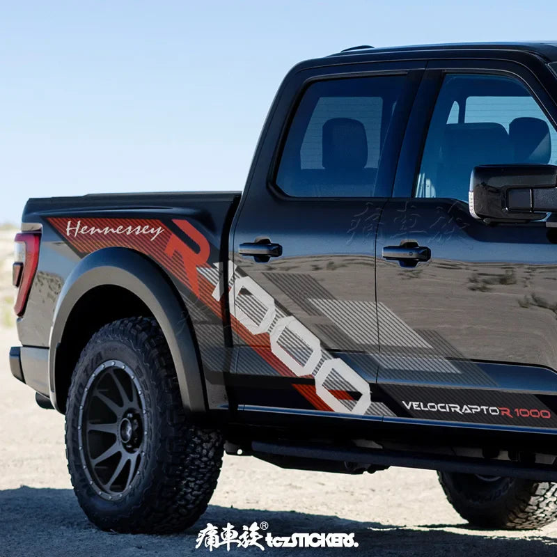 F-150 Raptor R Pickup Off-Road Racing Vinyl Decal | Body Modification Film & Decoration Sticker - 200000182:193#Image Color- DRIVEN - 4