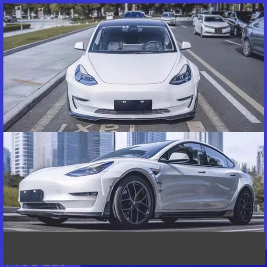 Full Carbon Fiber Body Kit for Tesla Model 3 (2019–2022) | Front Splitter, Eyebrow, Side Skirts & More - 14:200003699#side skirt- DRIVEN - 2