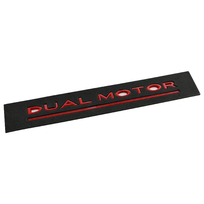 3D ABS DUAL MOTOR Chrome Red Line Emblem Badge for Tesla | Trunk & Body Styling Sticker - 14:200004890#Bright black red-14:200004889#silver red-14:365458#red-14:200002130#Matte black-14:200003699#Bright black- DRIVEN - 12