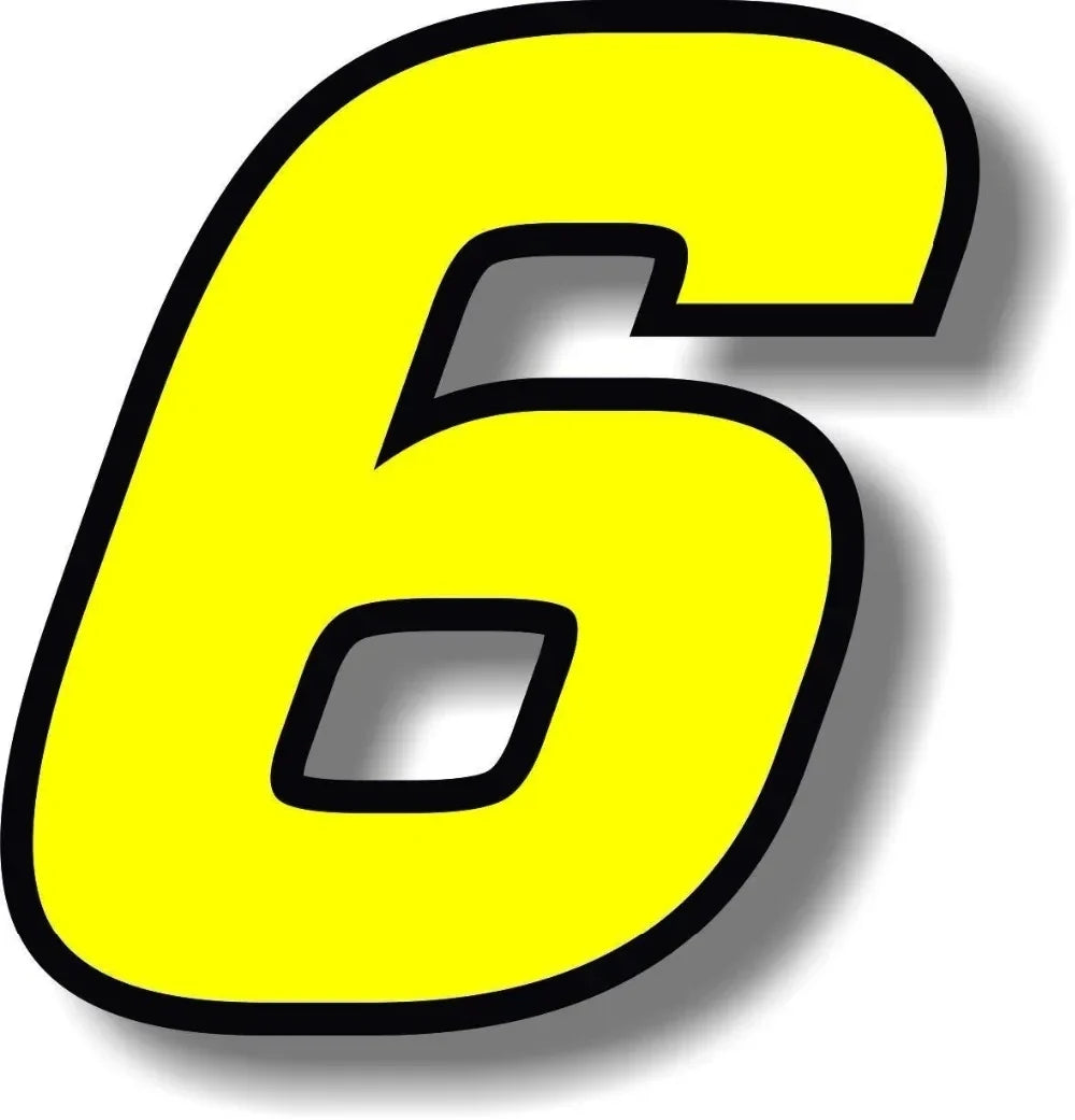 F155 Individual Number Vinyl Sticker – Yellow with Black Border | Digits 0–9 | 2 Sizes | Car, Motorcycle & Helmet - 14:1202#F155- Number 3;5:100012359#Height 5cm-14:771#F155- Number 2;5:871#Height 10cm-14:200070701#F155- Number 8;5:871#Height 10cm-14:1254#F155- Number 4;5:100012359#Height 5cm-14:193#F155- Number 1;5:871#Height 10cm- DRIVEN - 11