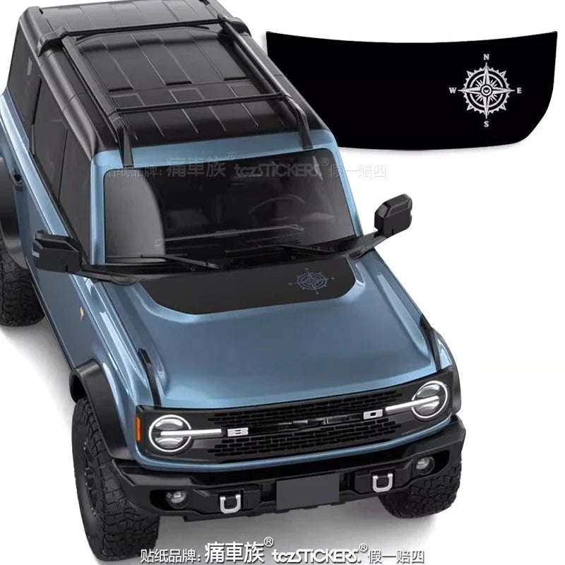 Hood Sporty Fashionable Professional Vinyl Kit for Ford Bronco | PVC Appearance Wrap - 200000182:193#A-200000182:29#B-200000182:691#C-200000182:10#D-200000182:350852#E- DRIVEN - 8